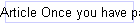 Article Once you have passed the beginner stage, you're bound to explore